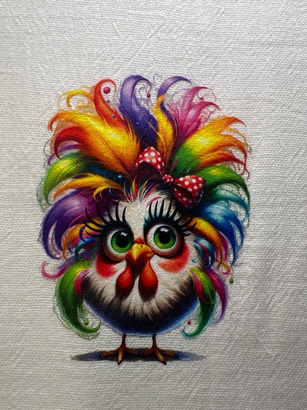 Rainbow Chicken Kitchen Towel Colorful Chicken Decorative Dish Towel